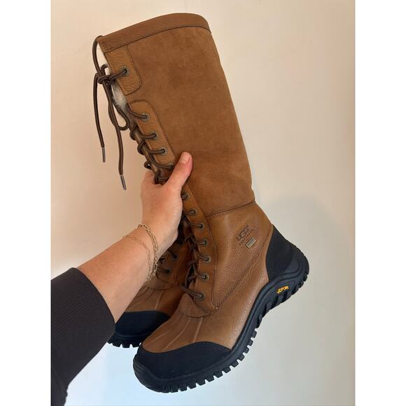 UGG Australia Adirondack XXV Waterproof Tall Lace-Up Snow Boots Chestnut US 8 - Picture 5 of 8